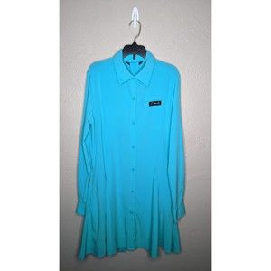 BLACKTIP Womens Small Turquoise Super Sailfish UPF Fast Dry Waist Tie Dress